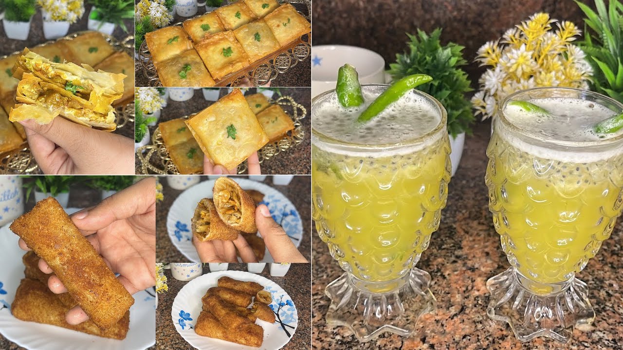 Ramadan Special |juice & Snacks |Pineapple kulukki |spring roll |chicken cheese box patties |