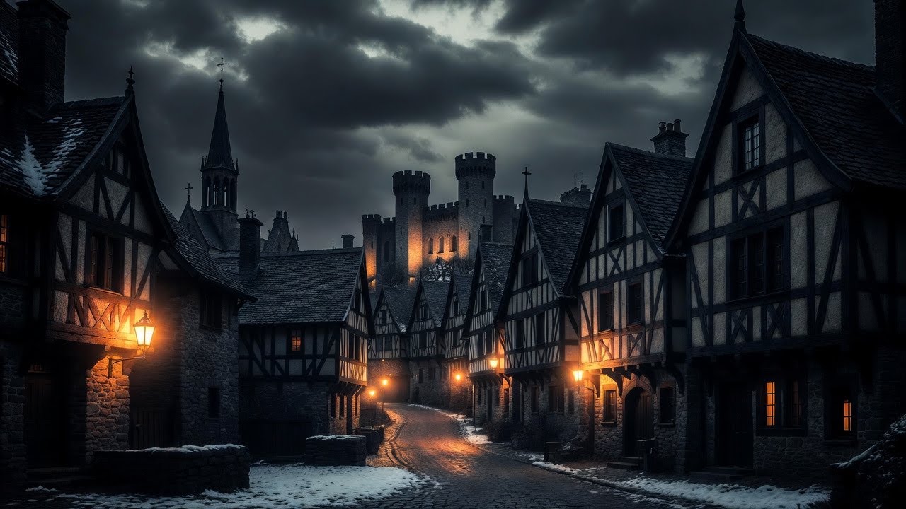 Once Upon a Winter Night ❄️🔥 | Medieval Village Soundscape