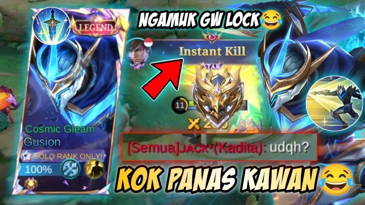 HAHAHA PANAS YA KAWAN? DI SOLO KILL LANGSUNG PANAS SI BRO😂 | GUSION FASTHAND COMBO - MLBB