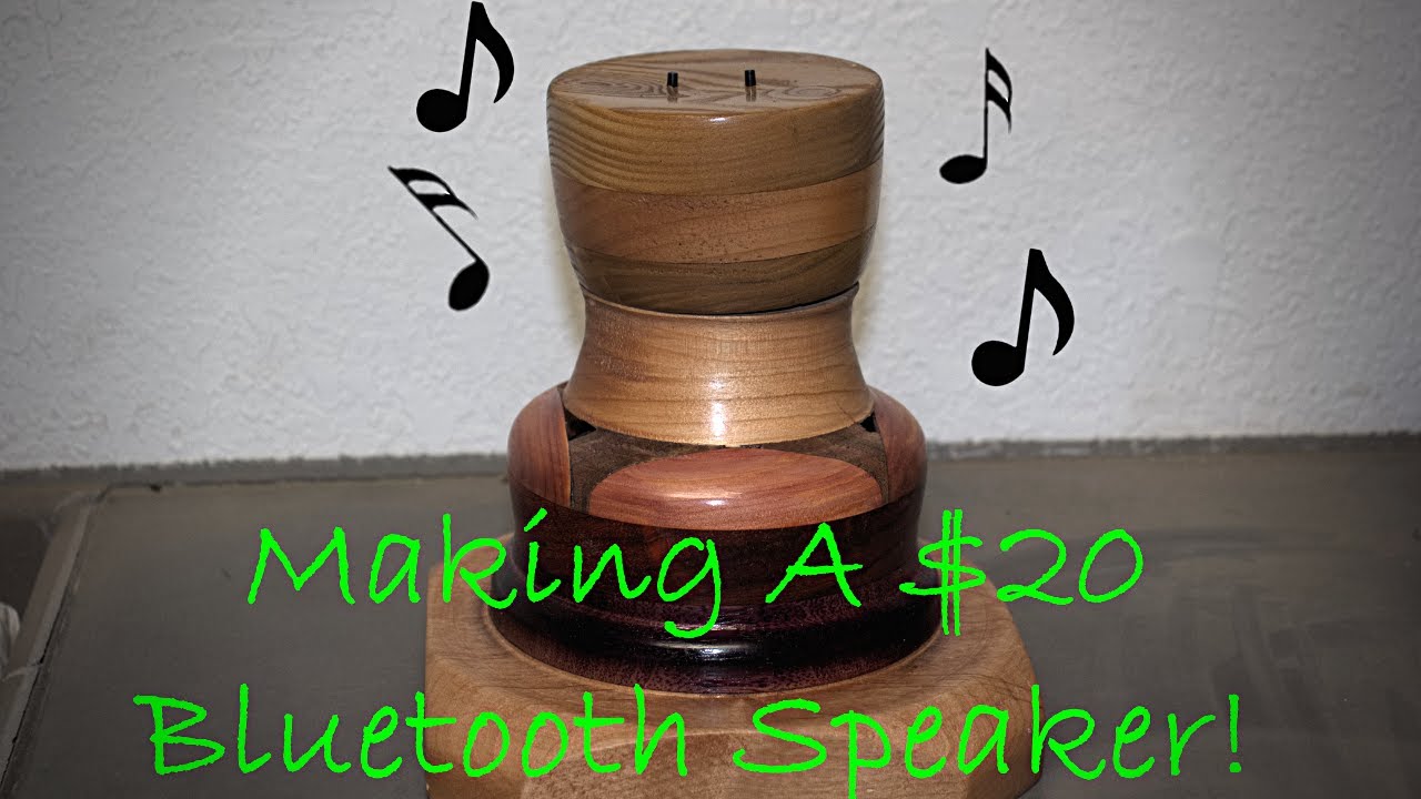 Wood turning- Making A Cheap DIY Bluetooth Speaker Out Of Scrap Wood!