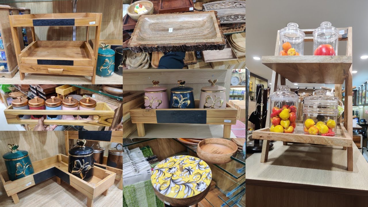 Kitchen Wooden Spice Boxes,Bowls Ceramic Glasswares chopping Board Masala Dabbas marble platters