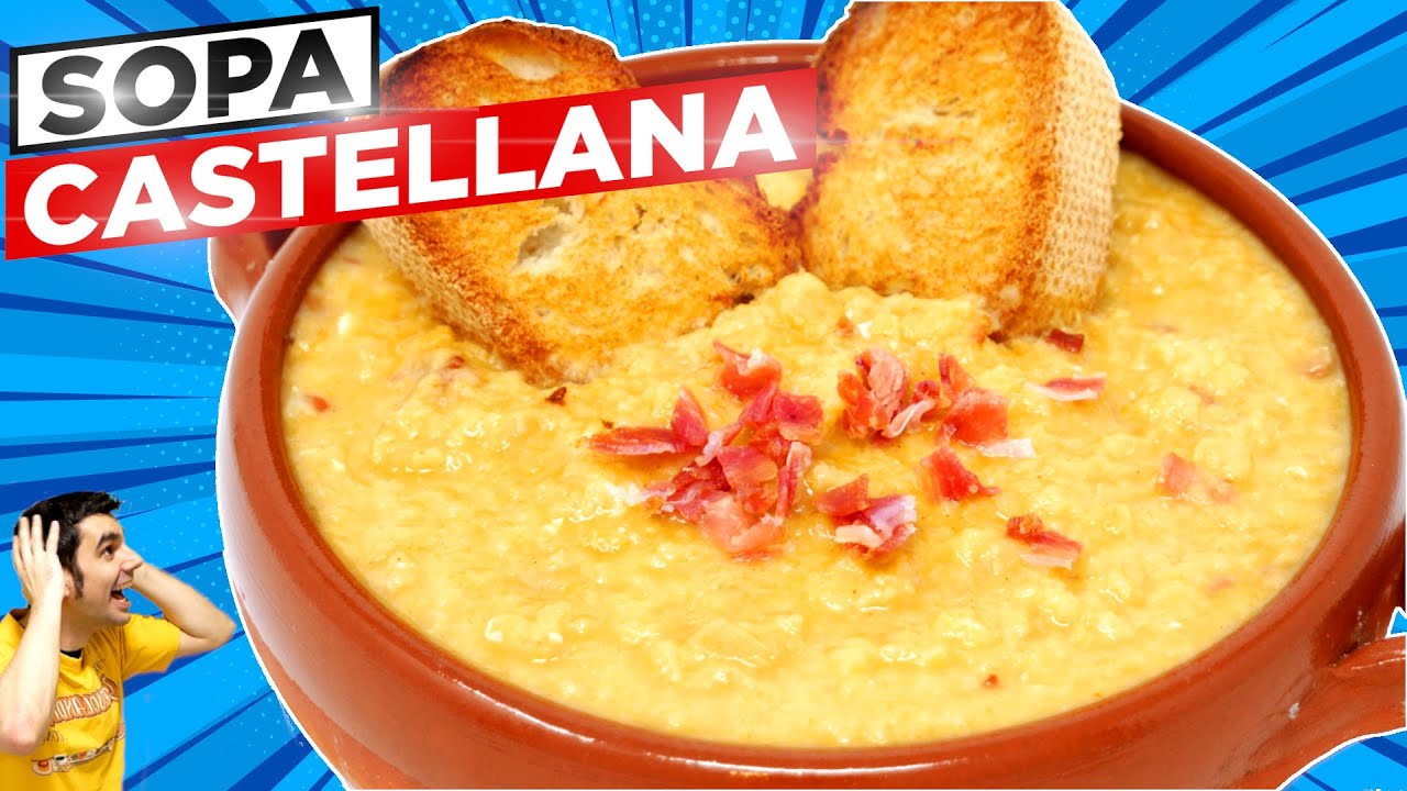 SOPA CASTELLANA o SOPA de AJO ¡ en 10 MINUTOS !😍🍲😋 Receta FÁCIL, BARATA, RENDIDORA y DELICIOSA