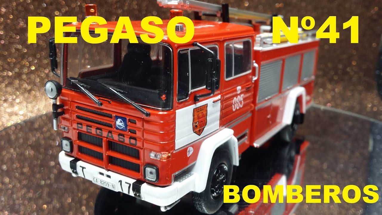 COLECCION CAMIONES PEGASO Nº41 BOMBEROS 1983 CAMION PEGASO 1121 FIMESA ESCALA 1/43
