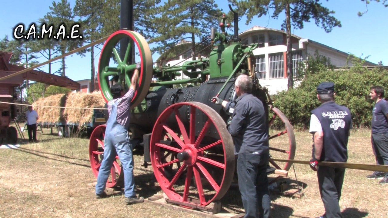 Battitura del grano con motore a vapore  a Castiglion Fibocchi2017