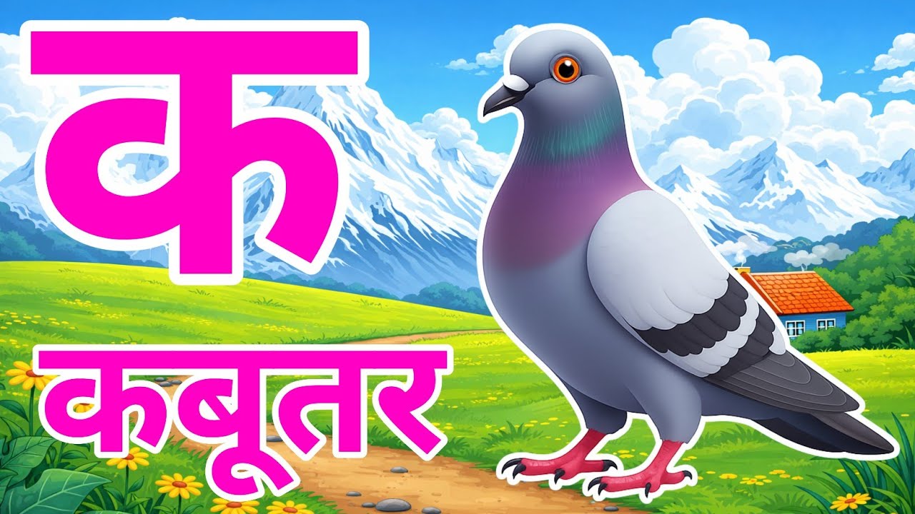 क से कबूतर, अ से अनार a se anaar k se kabutar I Hindi varnmala I ABCD क से कबूतर अ से अनर, for kids