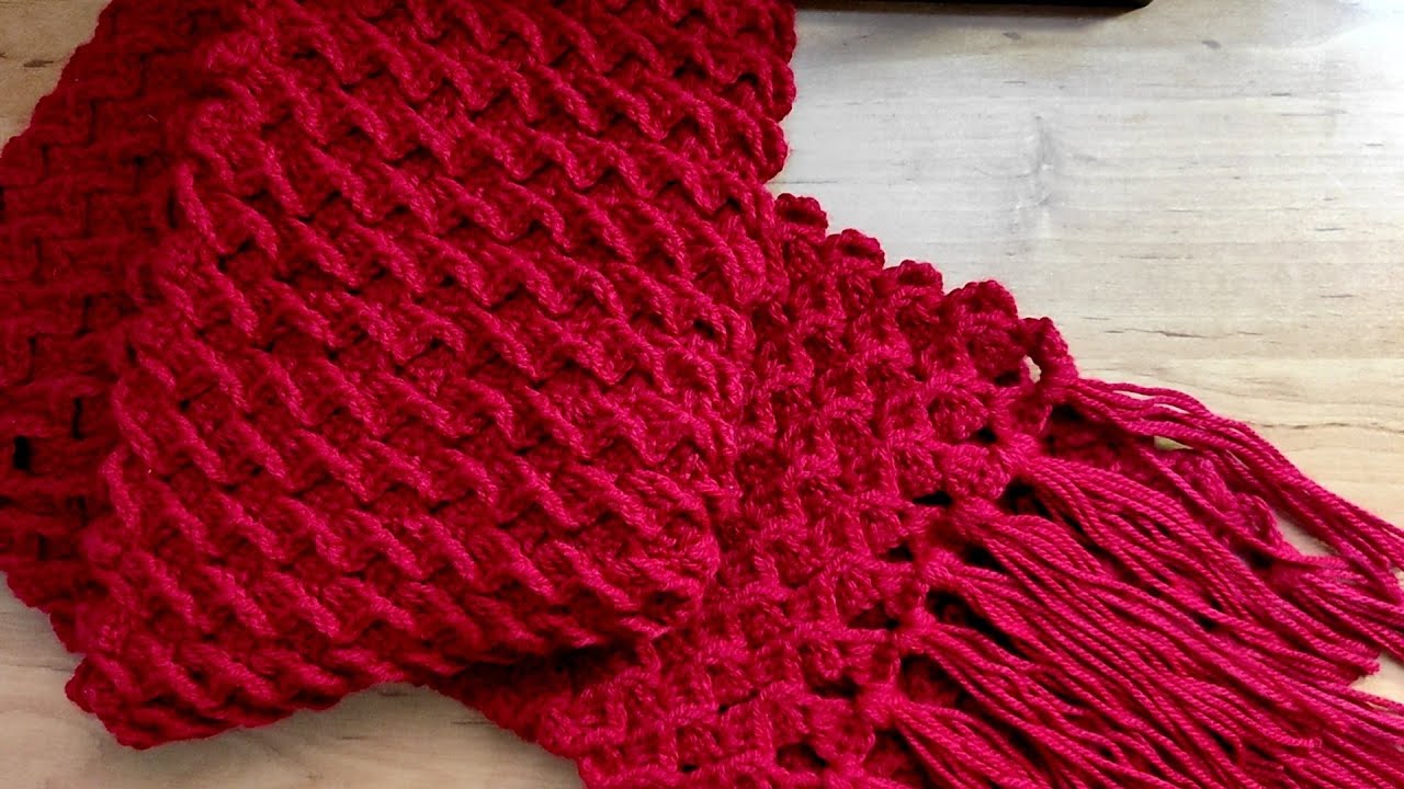 Crochet   Faites votre 1ère écharpe 3D hyperfacile  scarf  كوفية سهلة و  مجسمة 🔥👍👍