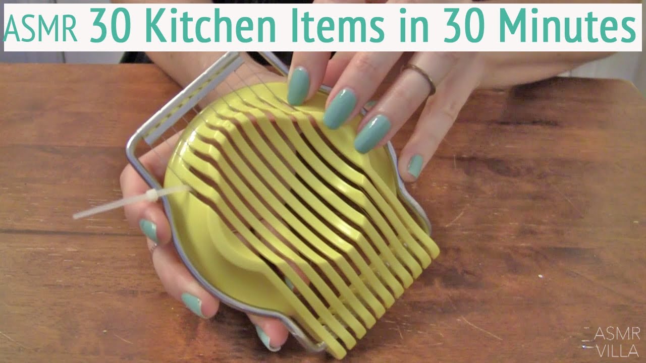 ASMR * 30 Kitchen Items in 30 Minutes!! * Tapping& Scratching *Fast Tapping * No Talking * ASMRVilla