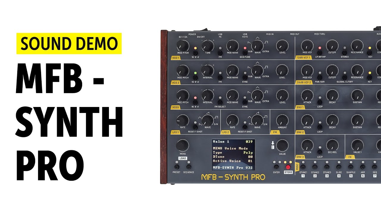 MFB Synth Pro Sound Demo (no talking)
