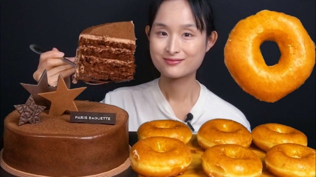 파리바게트 별이 빛나는 밤에 초코케이크 크리스피 글레이즈도넛 달달한 디저트 먹방