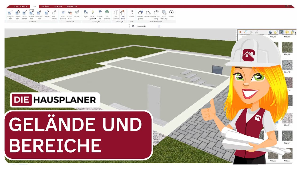 Alles rund um Gelände und Bereiche im 3D HAUSPLANER