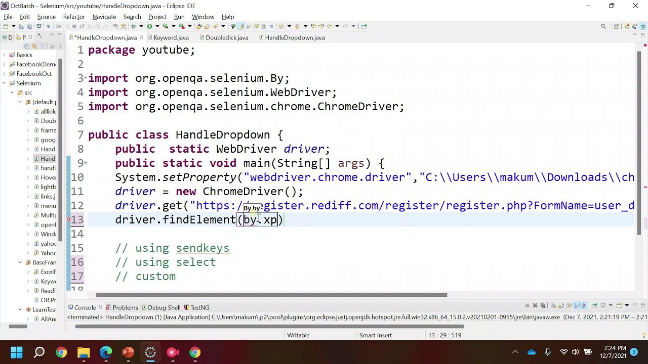 How to handle dropdown in selenium using  ||  sendkeys() function