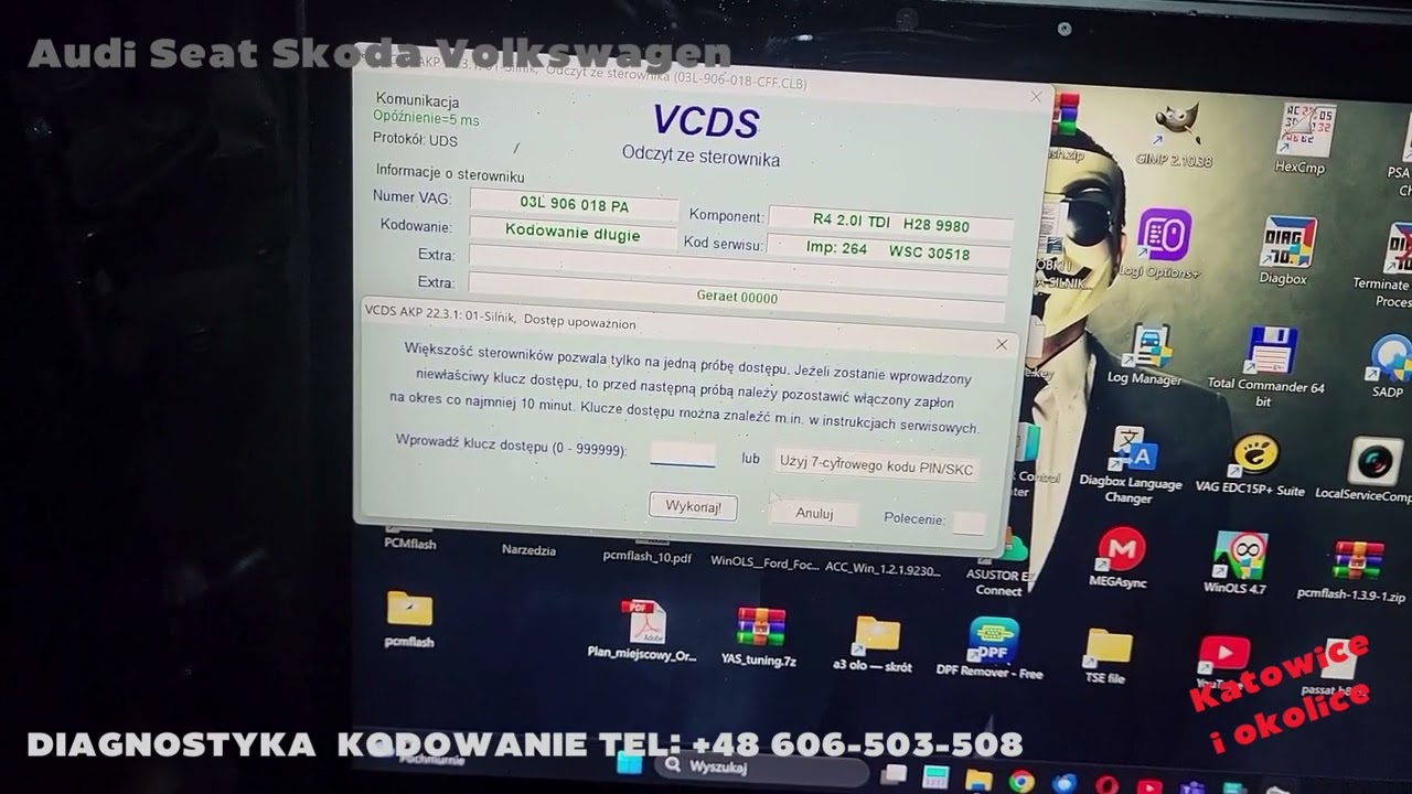 VCDS activation of DPF filter cleaning while driving.