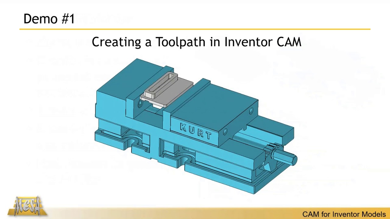 Создание траекторий обработки CAM для моделей Inventor
