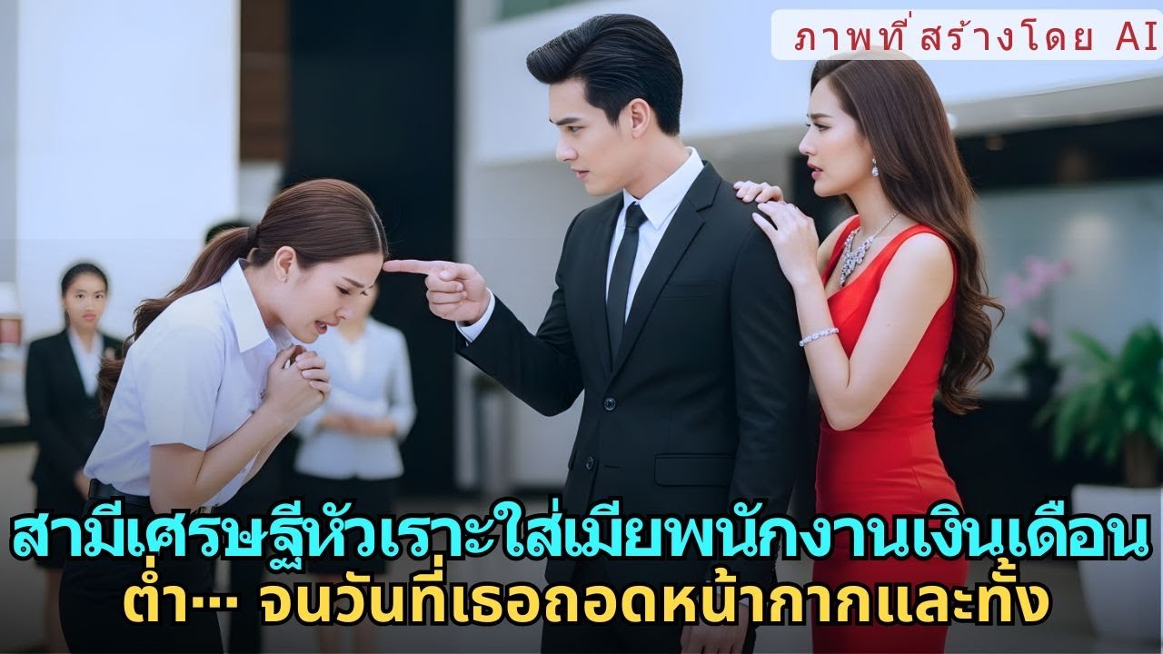 สามีเศรษฐีหัวเราะใส่เมียพนักงานเงินเดือนต่ำ… จนวันที่เธอถอดหน้ากากและทั้งตระกูลต้องคุกเ|AI FICTIONAL