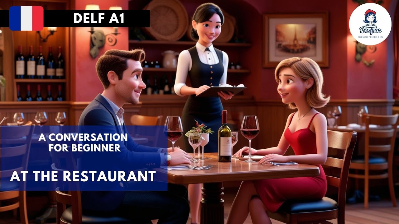French Conversation at the Restaurant with English Subtitle | Beginner Level (DELF A1)