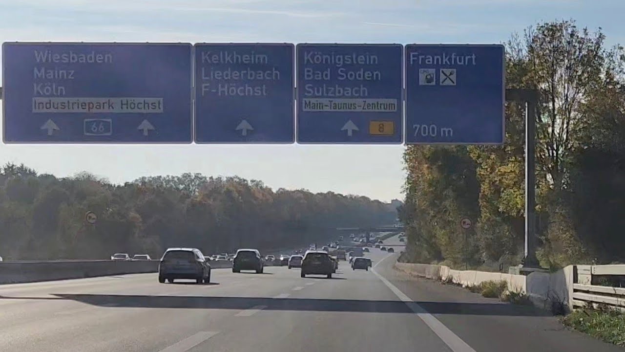 a drive from Steinbach to Sulzbach  over Highway A66 and shoppingmall walk PLEASE LIKE&SUBSCRIBE