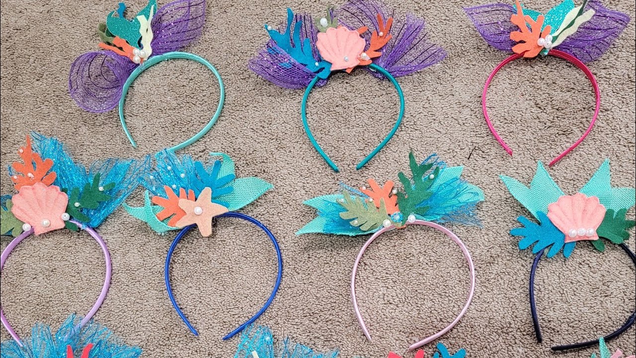 diy mermaid headband idea/ diy headband/ under the sea headband idea for your party