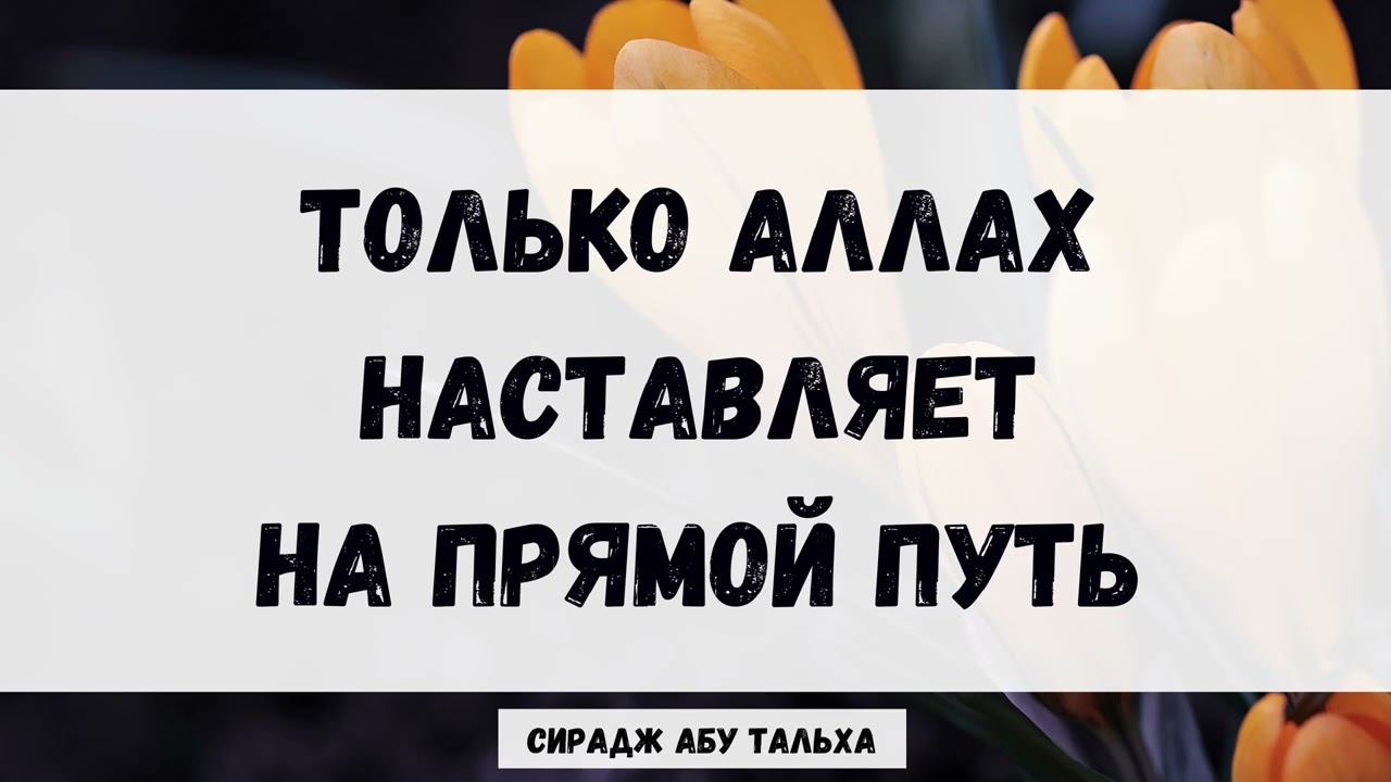 Только Аллах наставляет на прямой путь || Сирадж Абу Тальха