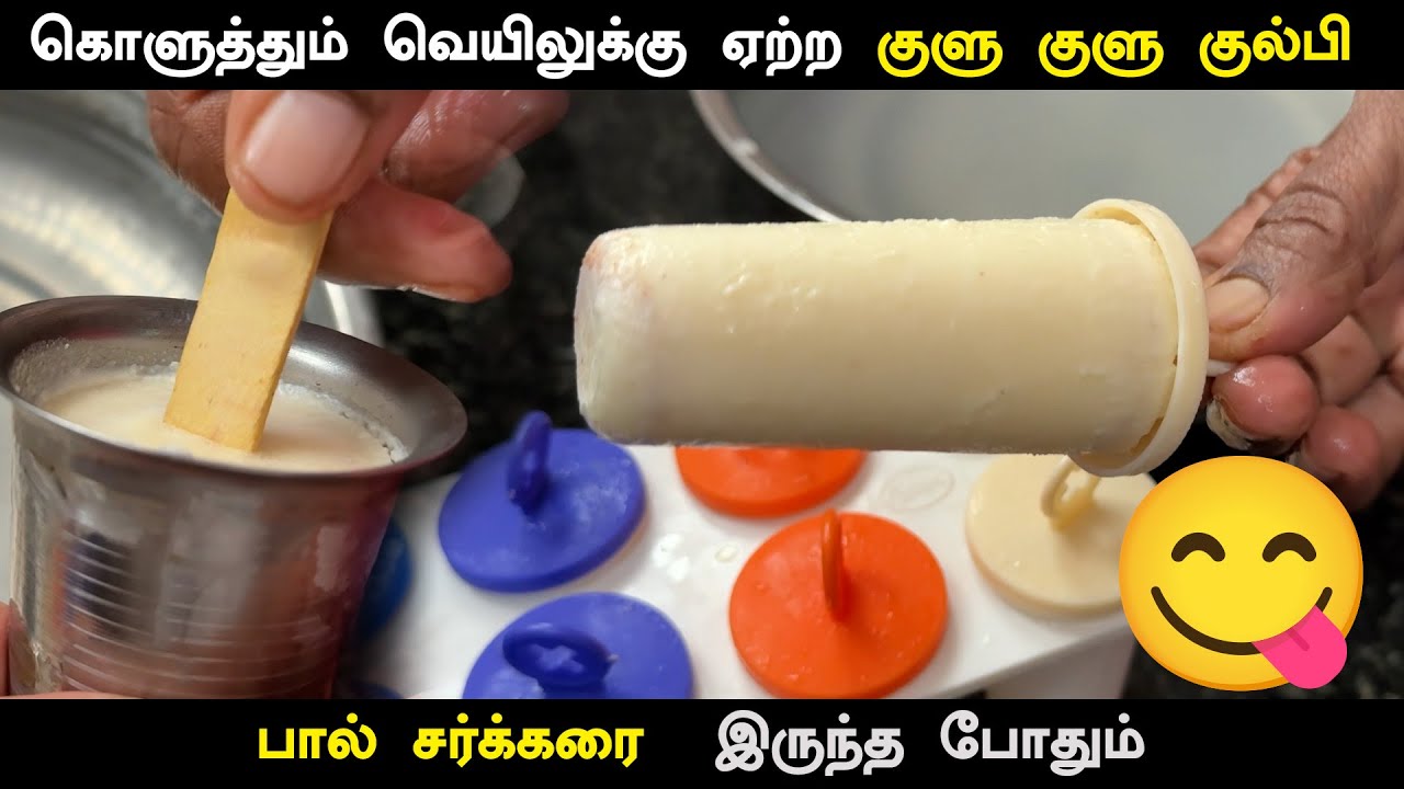 வீட்டிலுள்ள பாலில் கொளுத்தும் வெயிலுக்கு ஏற்ற குளு குளு குல்பி😋 kulfi ice in tamil  ice cream