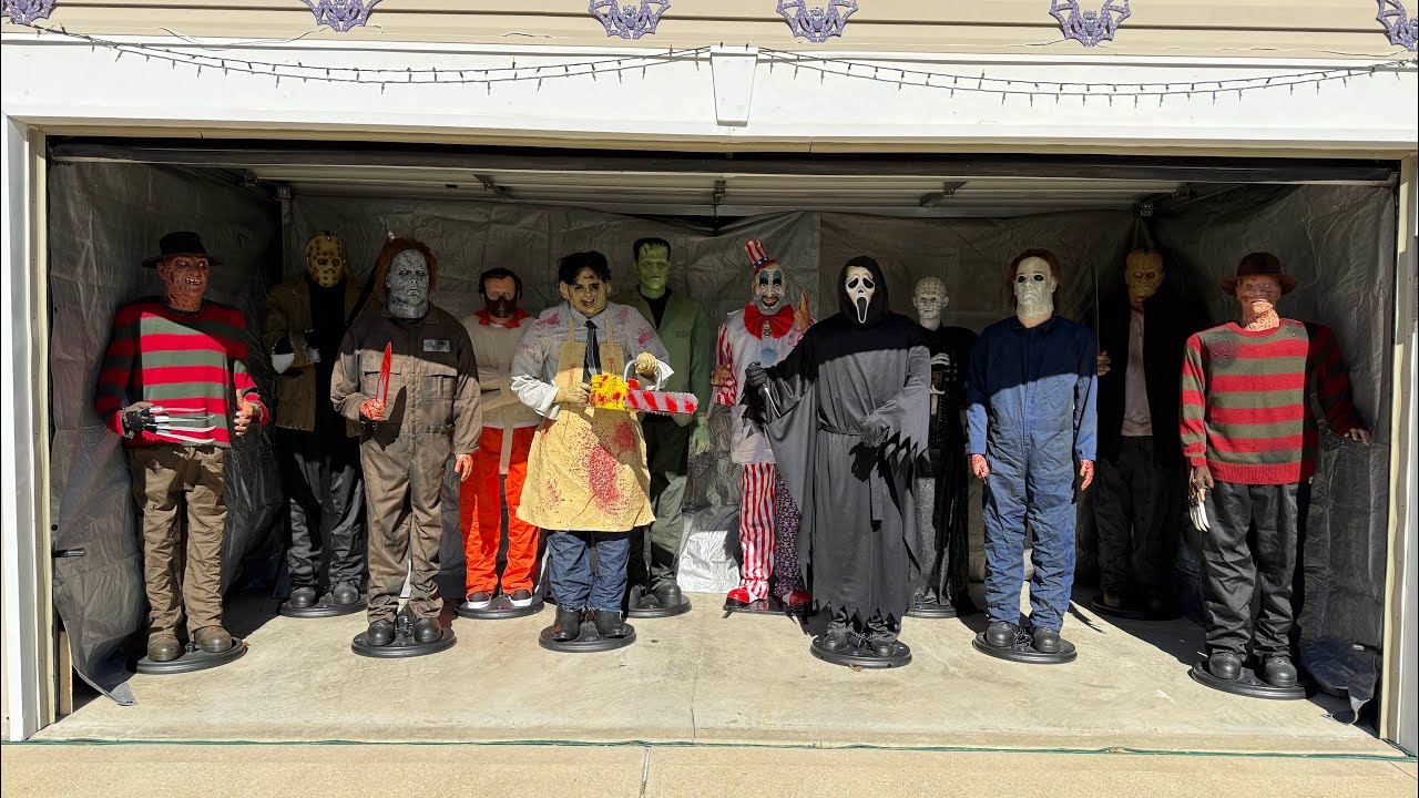 My entire Gemmy life size horror collection 