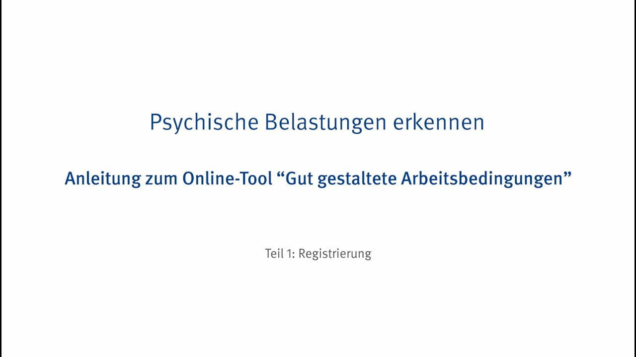 Online-Tool f&uuml;r psychische Belastung - Registrierung Film Nr. 1 I VBG