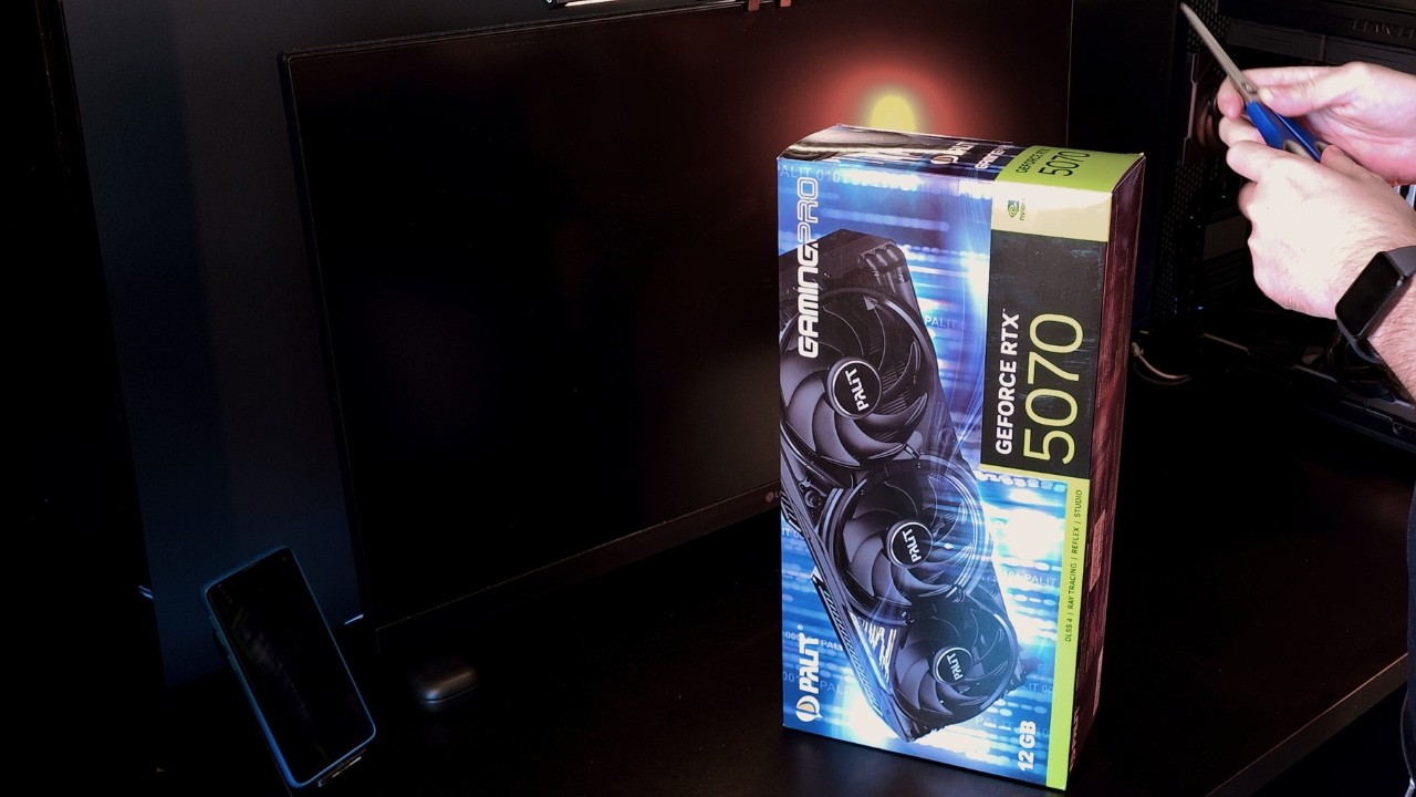 TROQUEI UMA RX 9070 PELA RTX 5070 - UNBOXING RTX 5070 PALIT