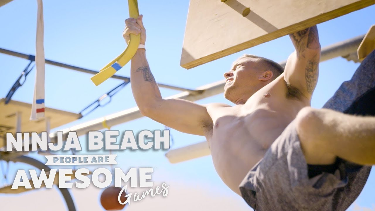 Ninja Beach | Ninja Warrior Course | People Are Awesome Games