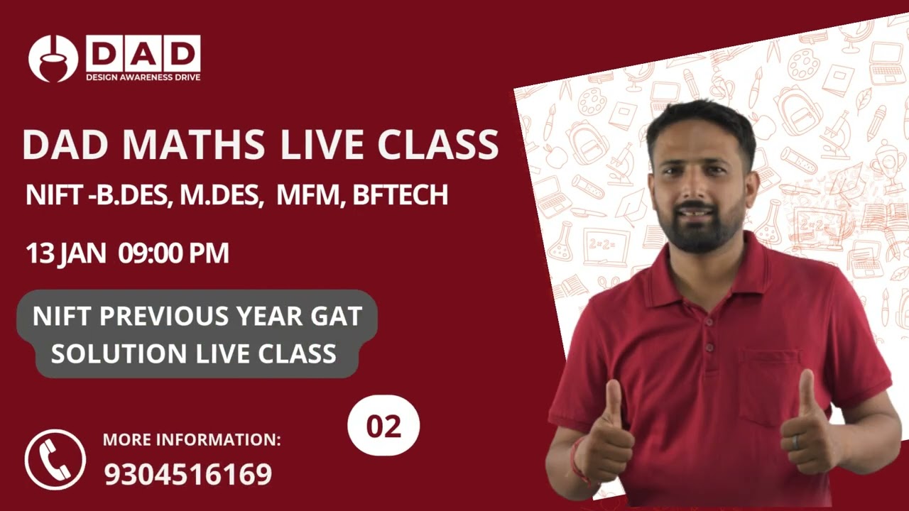 NIFT Previous Years GAT Question | NIFT GAT Solution Class | MATHS LIVE | NIFT MATHS, NIFT REASONING