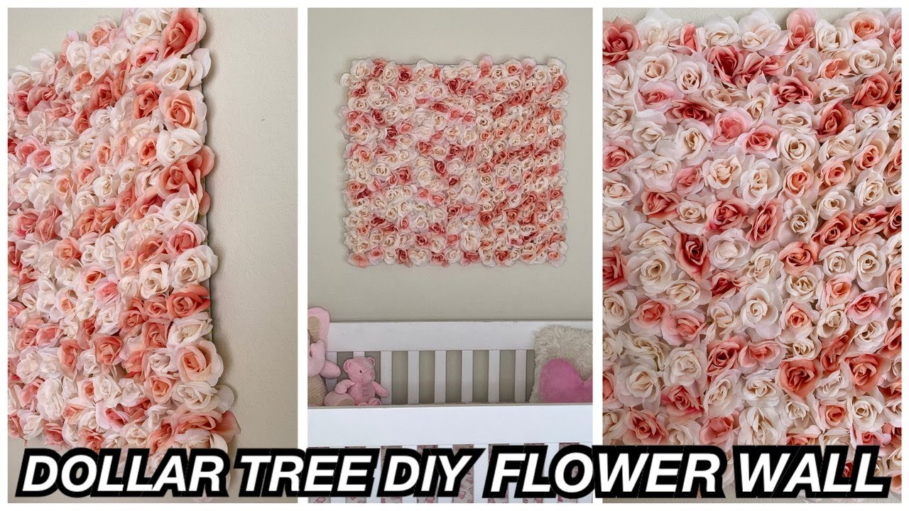 Dollar Tree DIY Flower Wall| super easy and simple!| NEW 2020