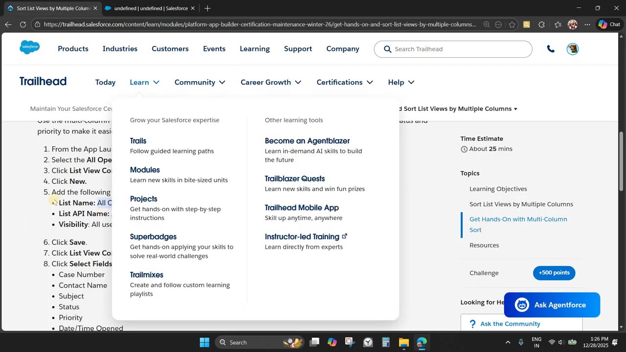 Platform App Builder Certification Maintenance Winter 26