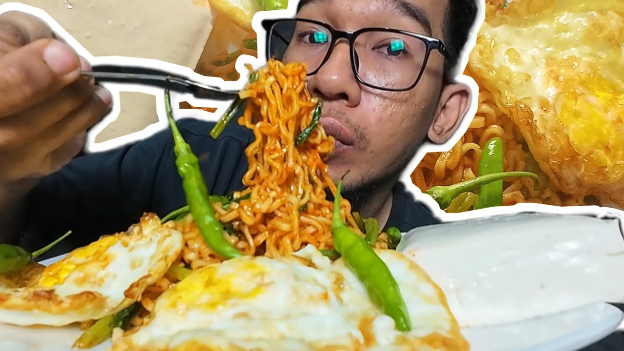 Mukbang Mie + Telur + Tahu + Cabe rawit