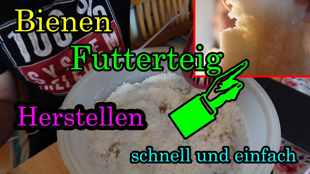 Futterteig f&uuml;r die Bienen selber machen, schnell und einfach.