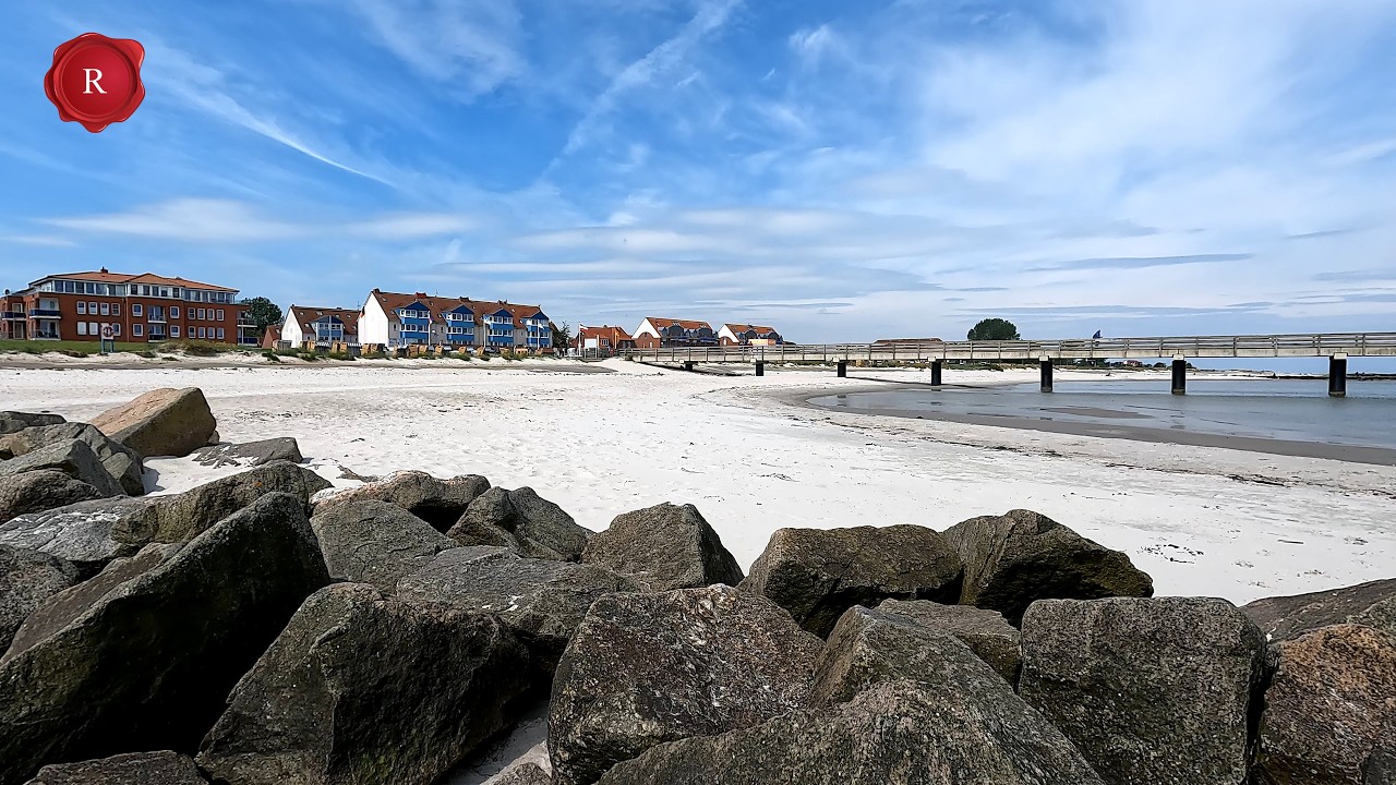 Sch&ouml;nberger Strand Juni 2024. Wei&szlig;er Sandstrand. Seebr&uuml;cke. Ostsee. 4K GoPro 10/50 FPS. Baltic Sea