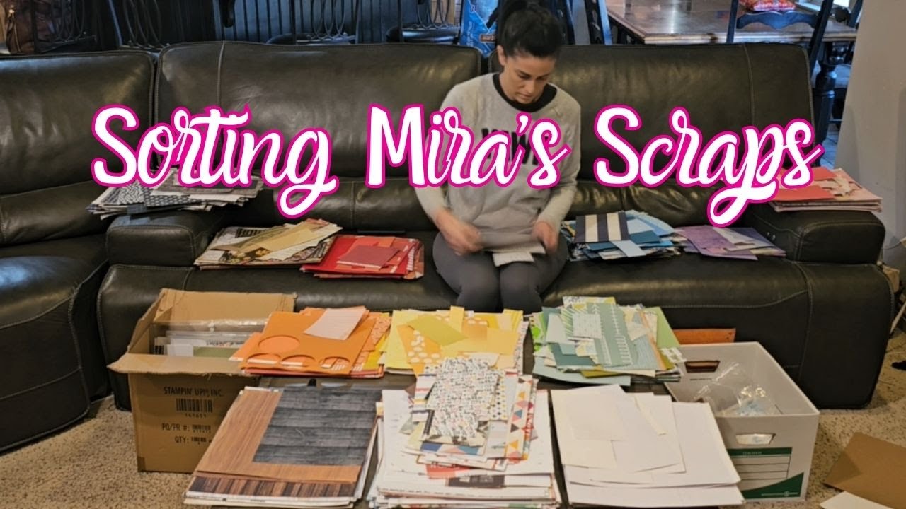 Sorting Mira's scraps and completed scrapbook pages + some sewing #satisfying #sorting #scrapbooking