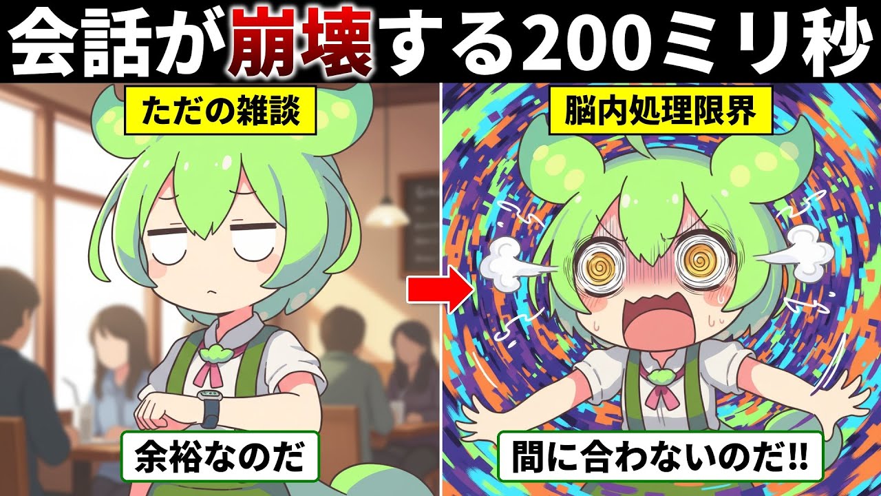 【脳内崩壊】普段の会話が実は「0.2秒の超高速バトル」だった件&hellip;『会話の0.2秒を言語学する』をずんだもんが検証