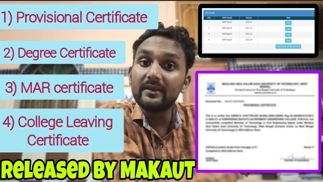 🎓 MAKAUT Provisional Certificates Out Now! Get Your Degree, MAR, & Migration Certificates Fast! 📜✨