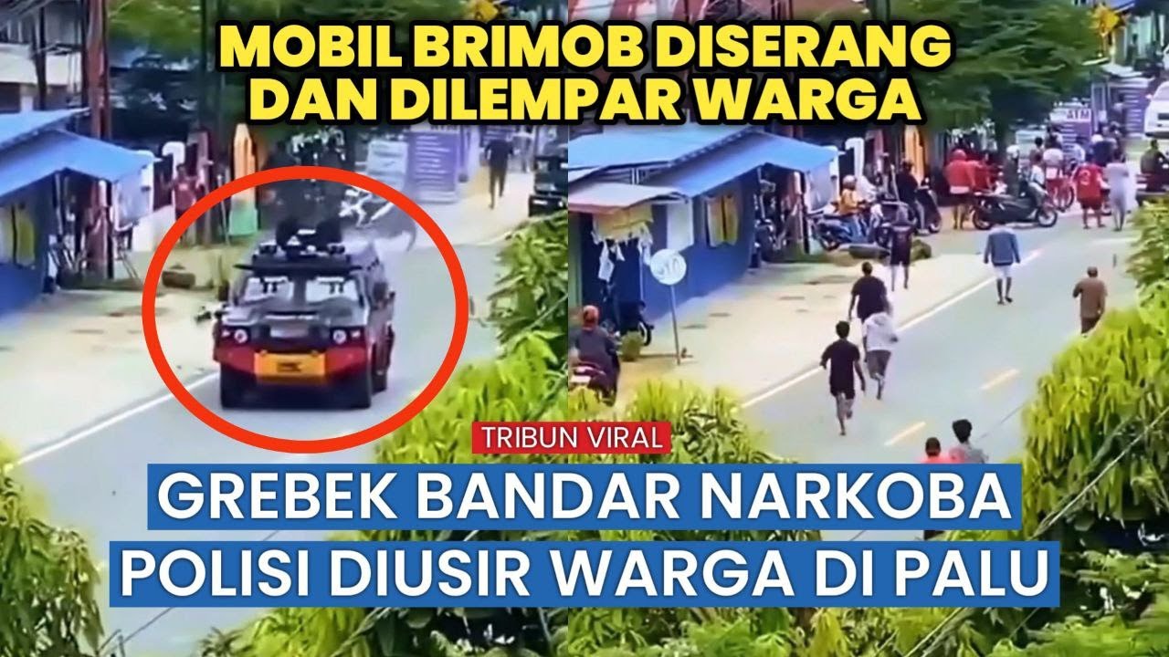 Viral, Mobil Brimob Dilempari Batu Saat Gerebek Bandar Narkoba di Palu