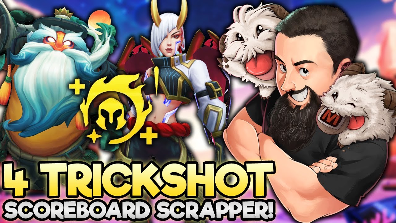 4 Trickshot - The Most Stressful Scoreboard Scrapper Game!! | TFT Inkborn Fables | Teamfight Tactics