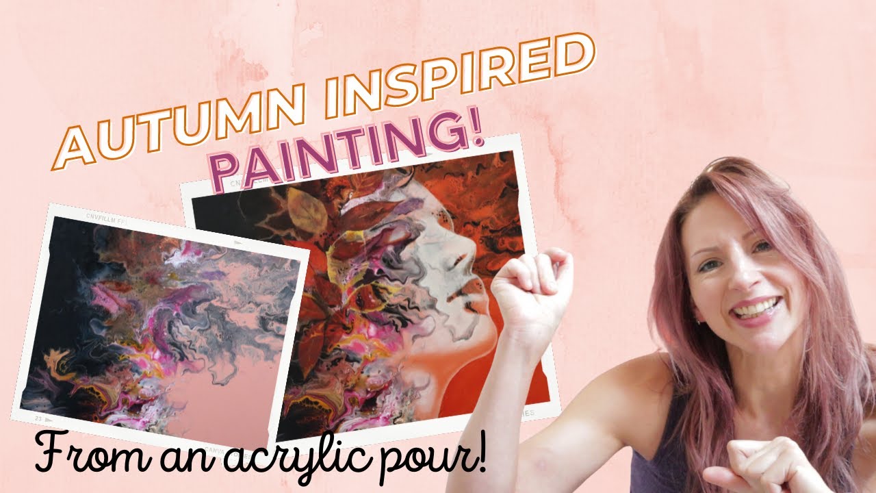 Making an Acrylic Pour into an Autumn Inspired Painting!