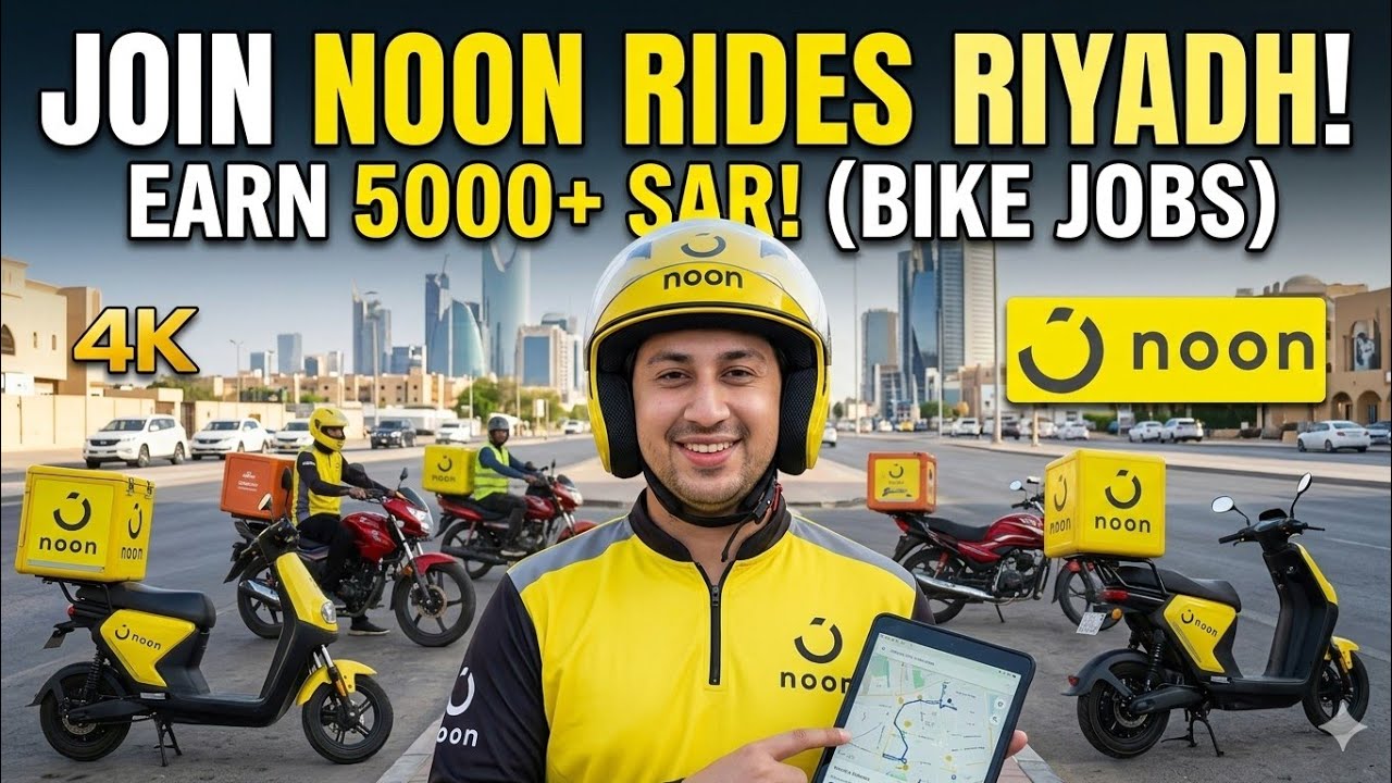 Join Noon rides Riyadh 2026!noon latest jobs!Noon bike riders job riyadh!Noon parcel delivery saudia