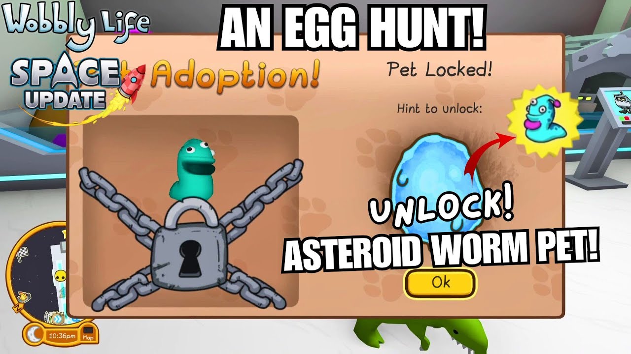 UNLOCK ASTEROID WORM PET! AN EGG HUNT QUEST! Wobbly Life Space Update