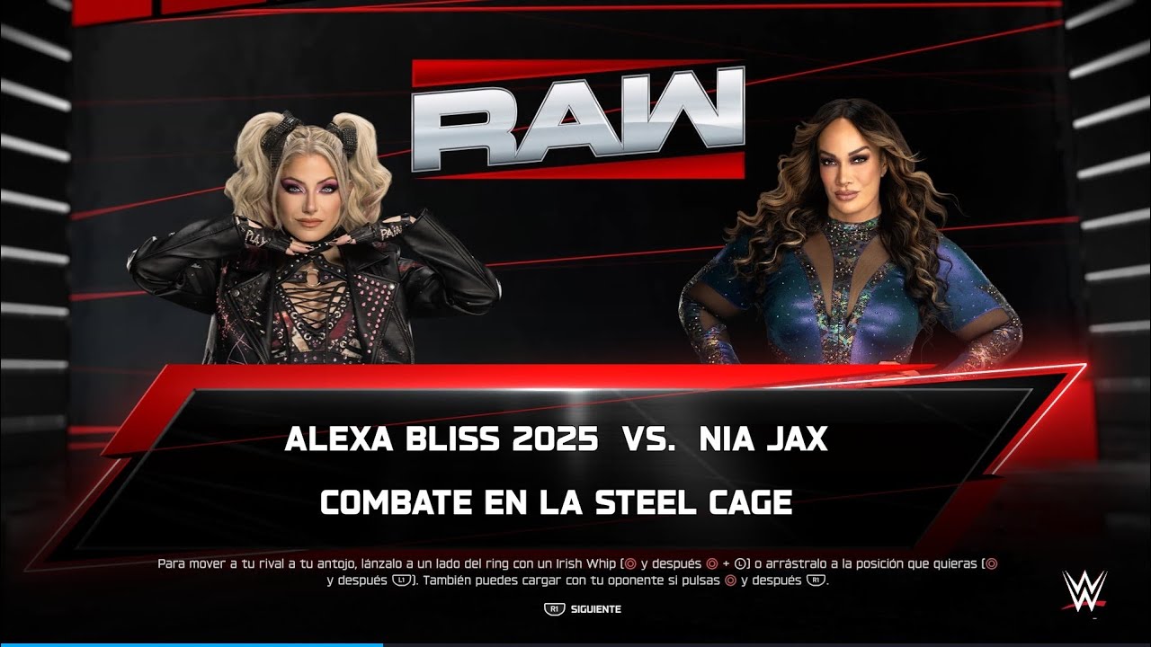 WWE 2K25 Alexa Bliss VS Nia Jax - steel Cage match
