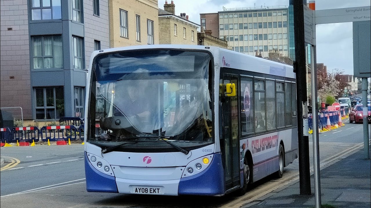 Onboard: First Chelmsford AY08 EKT 44900, route 73 from Springfield Rd to Chelmsford Bus Stn  5/4/24