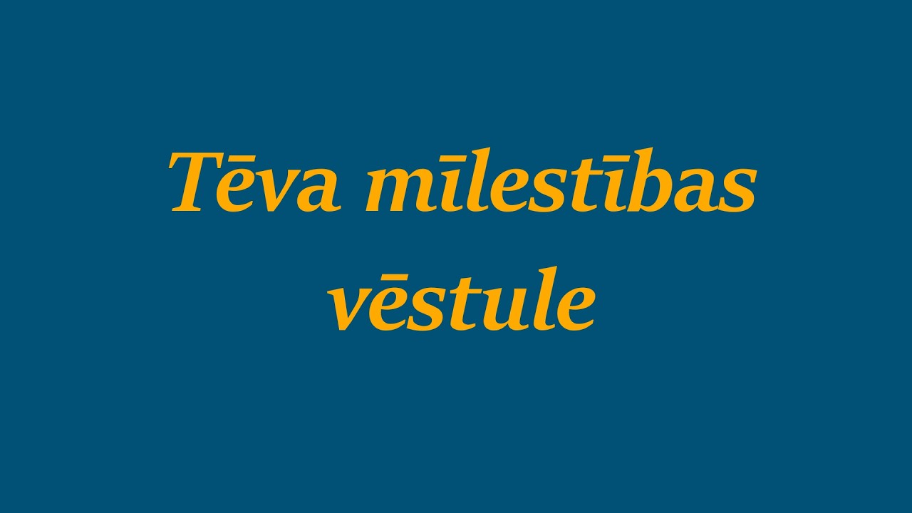 Tēva mīlestības vēstule
