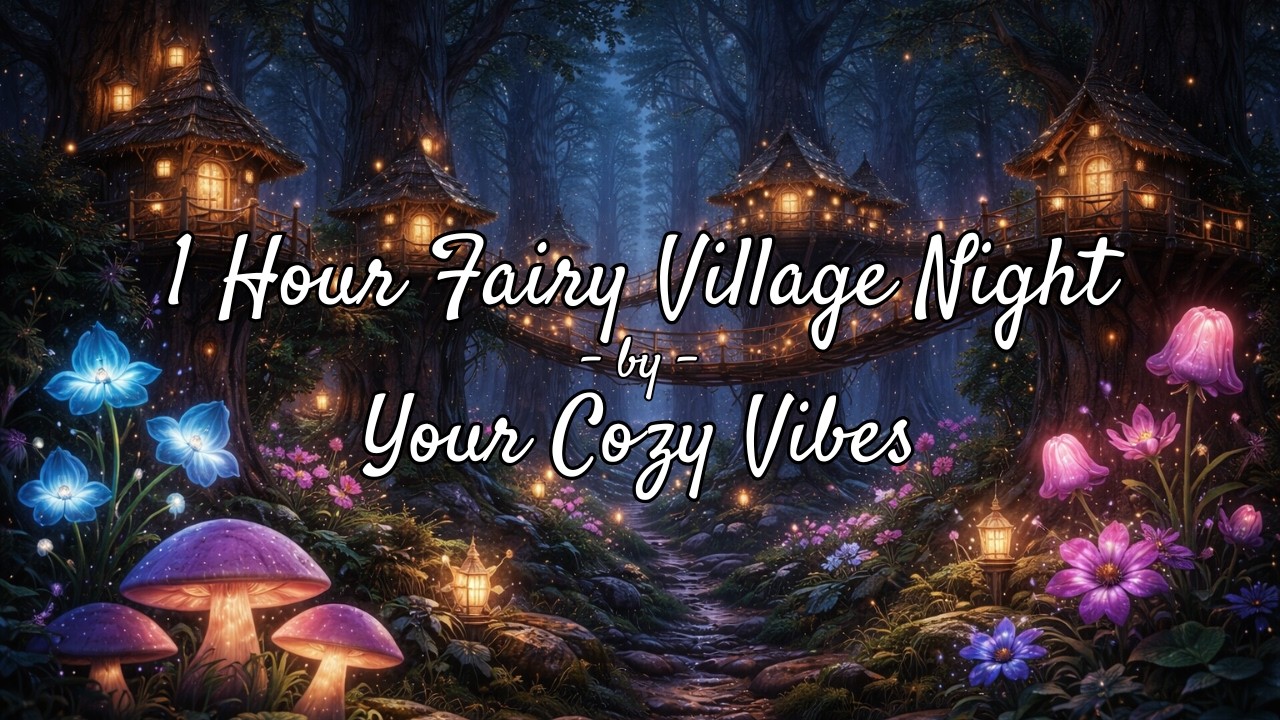 1 Hour Cozy Enchanted Forest | Magical Fairy Treehouse Village (Silent Relaxing Ambience)