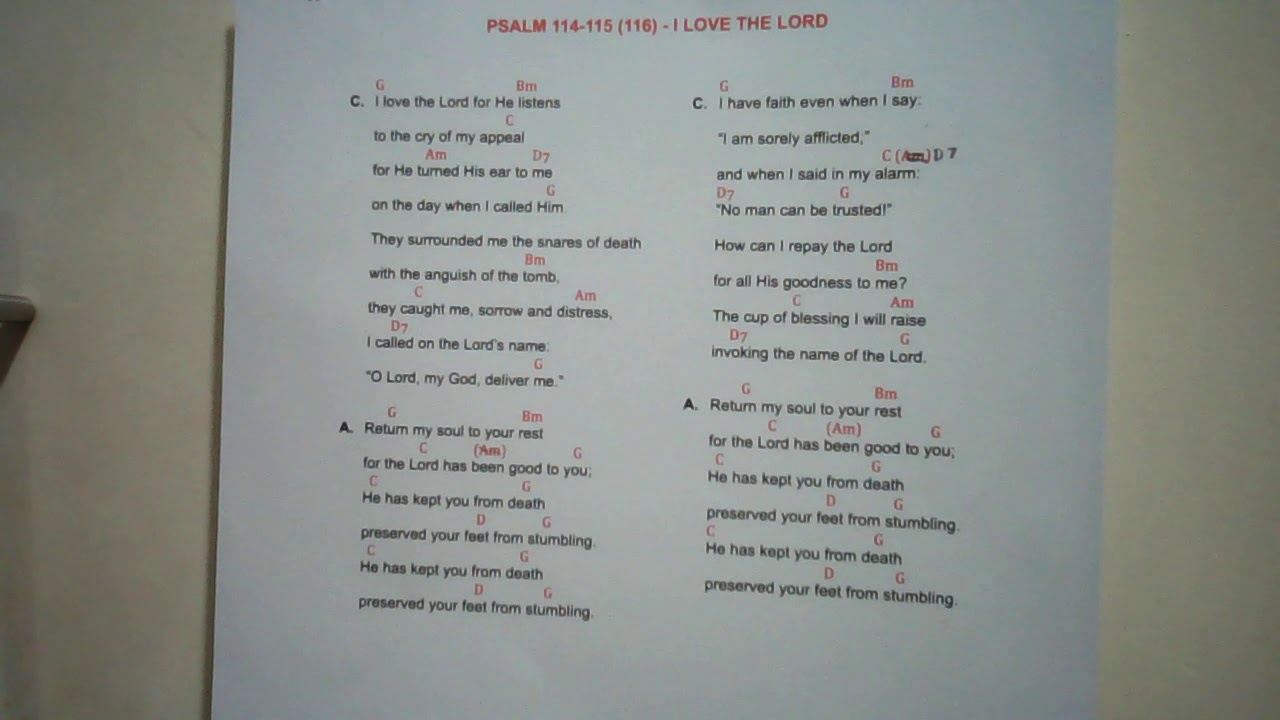 Neocatechumenal way song,  PSALM 114-115-116  ILOVE THE LORD