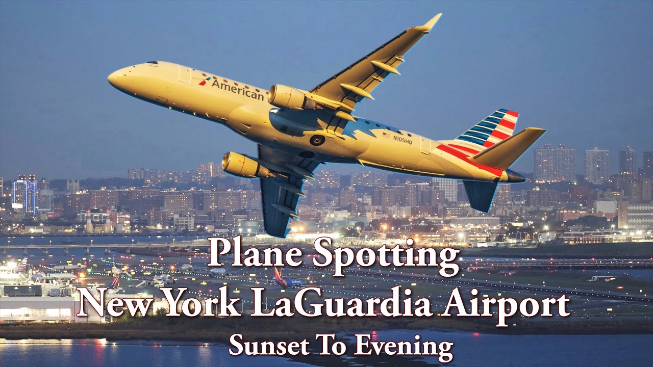 Sunset to Evening Plane Spotting @ NYC LaGuardia Airport (May 1, 2024)