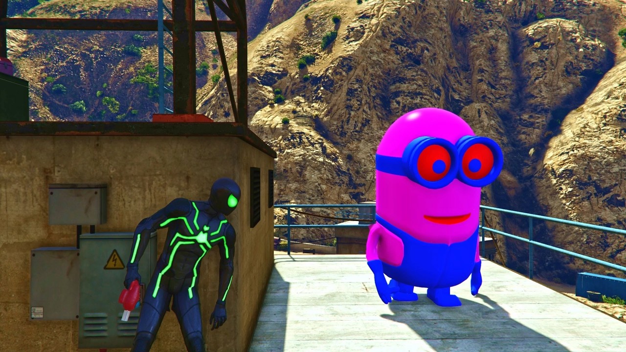 Spiderman vs Pink Minion Funny Epic Ragdoll GTA 5 Eps.24