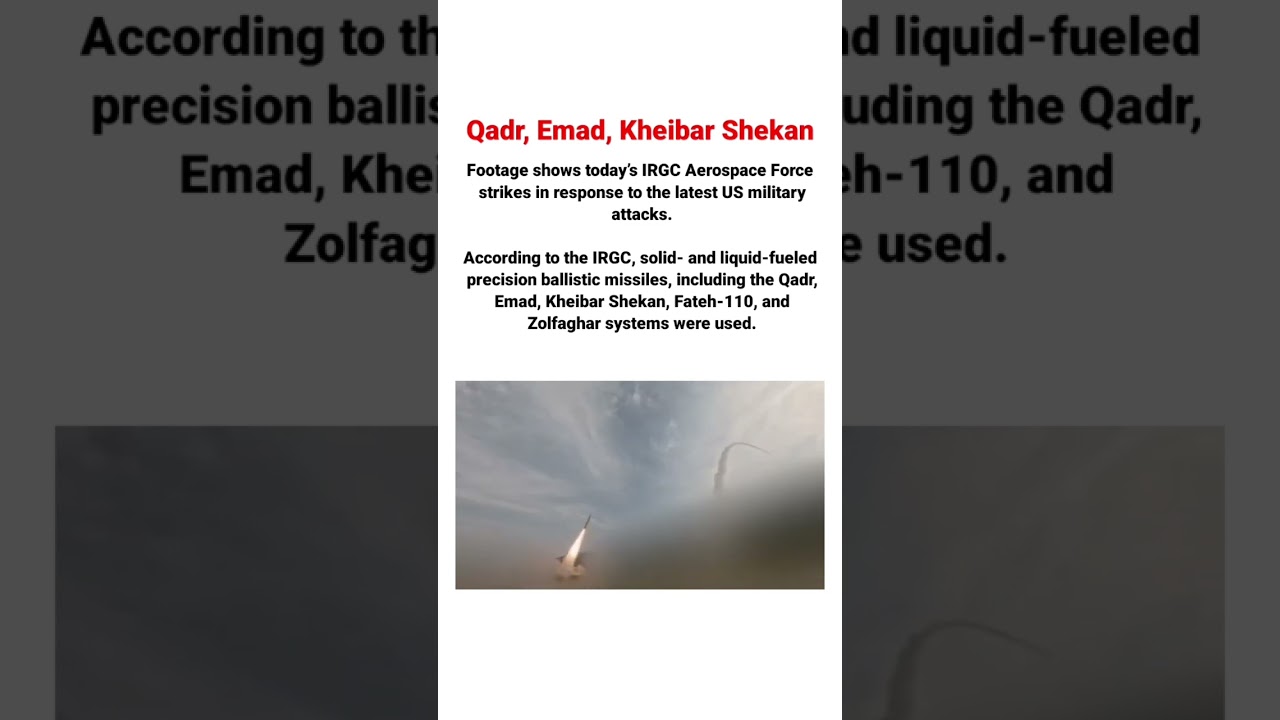 🚨🚨🚨 Footage shows today&rsquo;s IRGC Aerospace Force strikes in response to the latest US military attacks