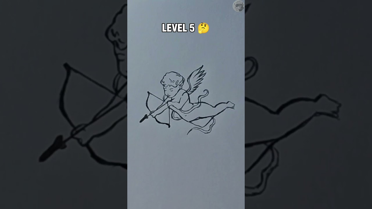 Drawing Cupid Boy in different level #ytshorts #art #cutedraws #sketch #viralshorts #cupid #draw